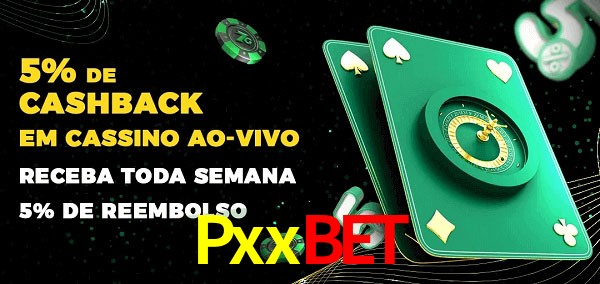 Promoções do cassino ao Vivo Pxxbet